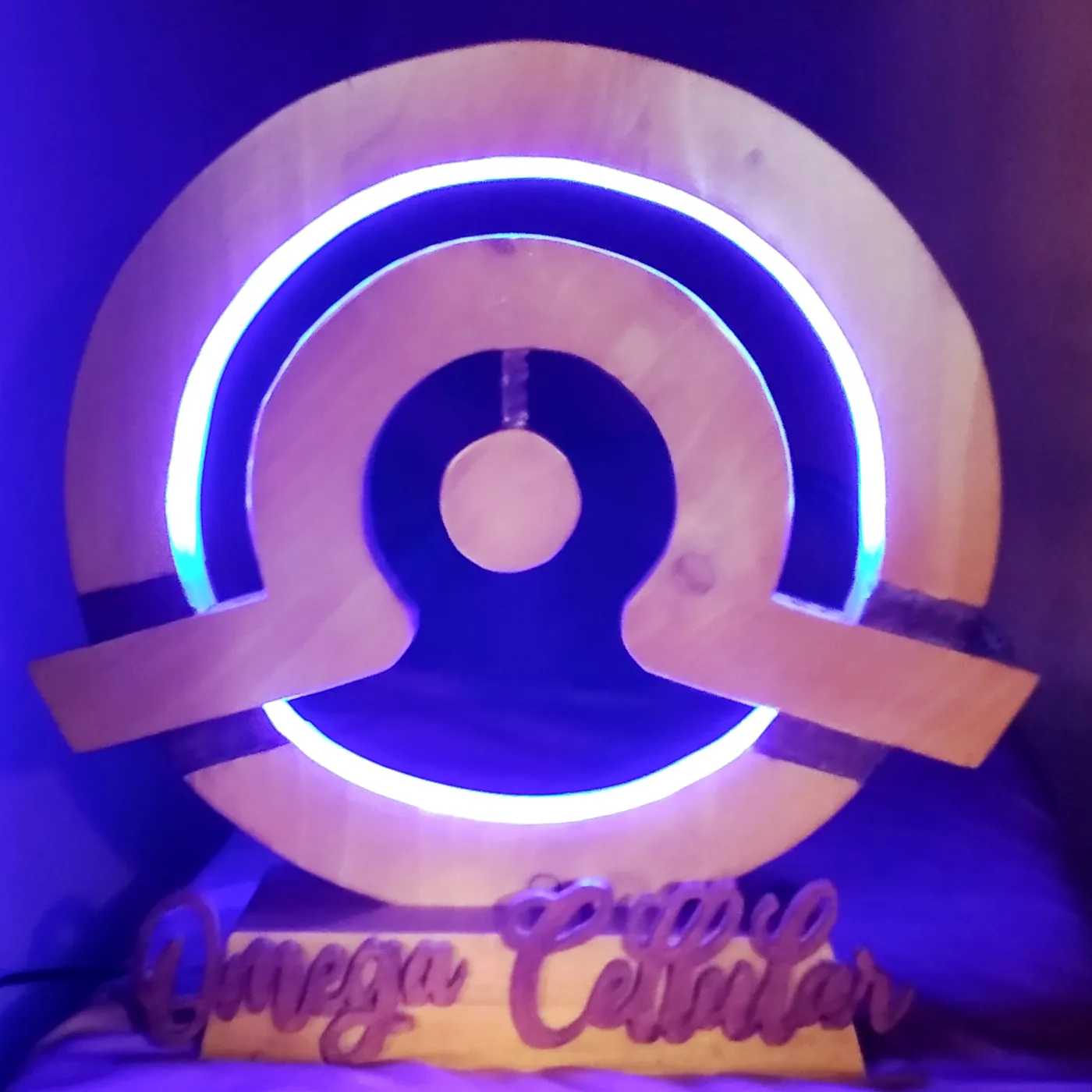Custom Company Logo Wooden Lamp - Aesthetic Premium Gift Souvenir — tampilan 2