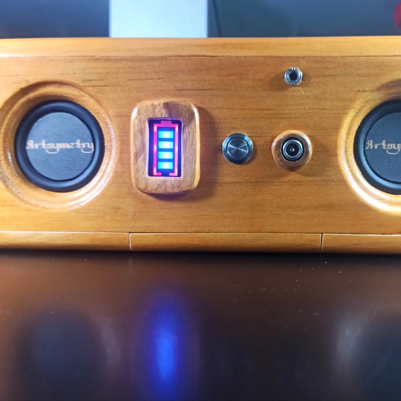 Wooden Speaker - Centro Bluetooth USB Speaker - Speaker Kayu Aesthetic — tampilan 3