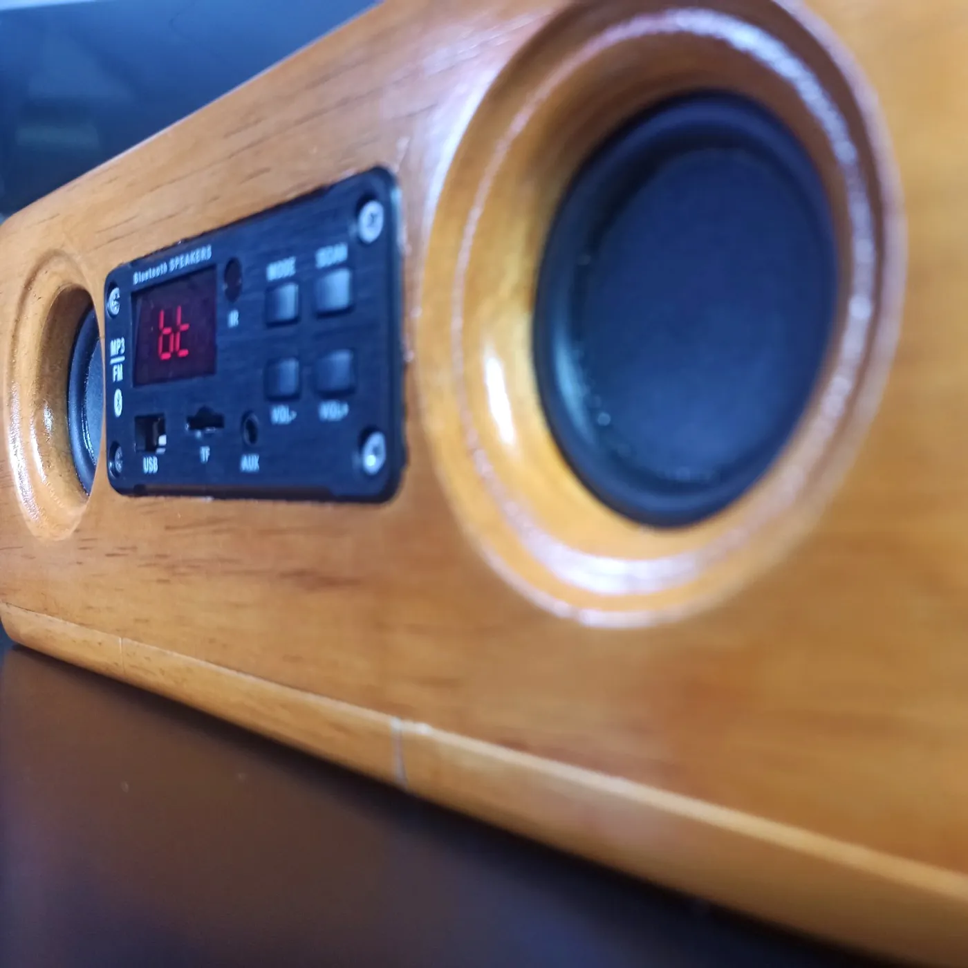 Wooden Speaker - Centro Bluetooth USB Speaker - Speaker Kayu Aesthetic — tampilan 2
