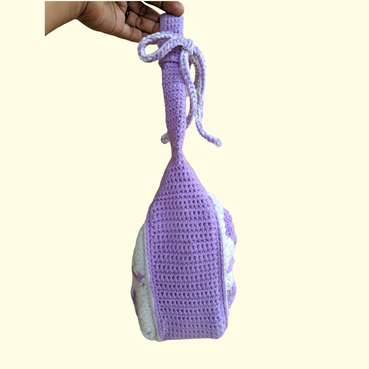 Tas Tangan Rajut Love Ungu — tampilan 2