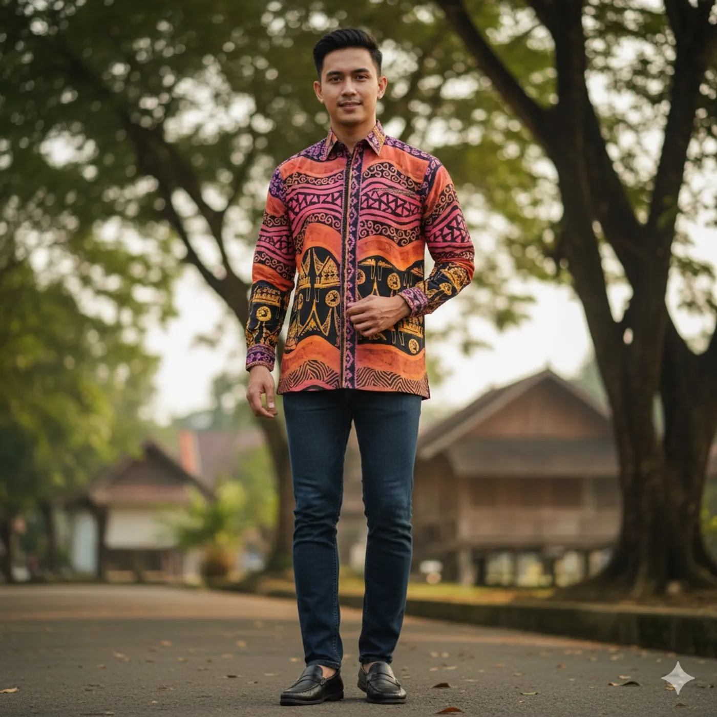 Kemeja Batik tulis motif Rumah Gadang — tampilan 6