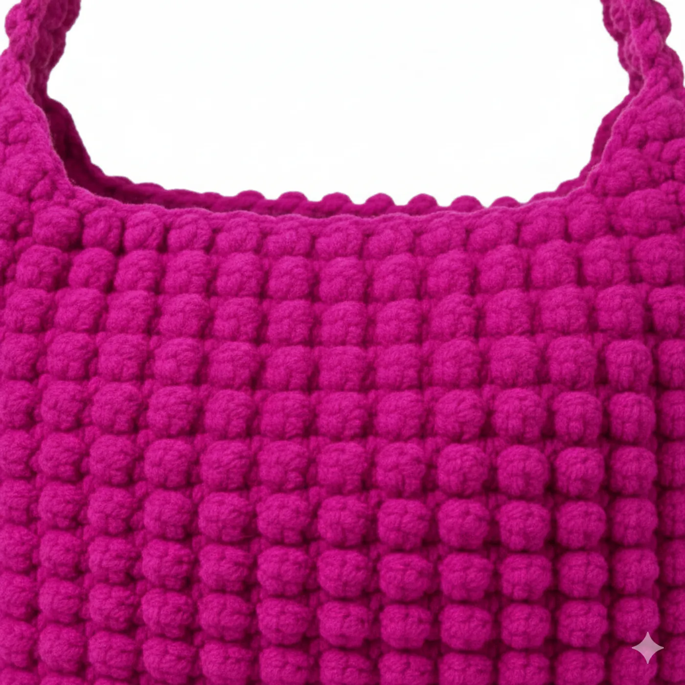 HF 021 Tas Rajut Bubble - Fuchsia Pink — tampilan 2