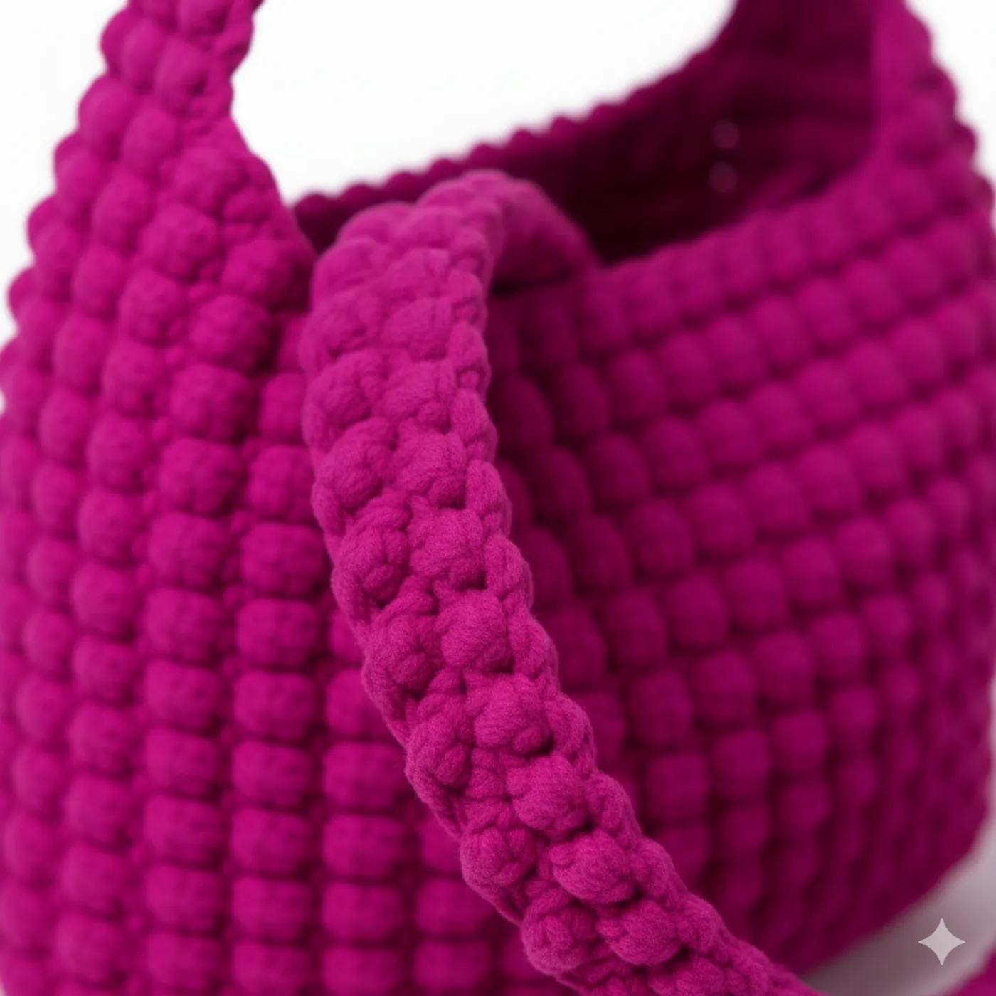 HF 021 Tas Rajut Bubble - Fuchsia Pink — tampilan 3