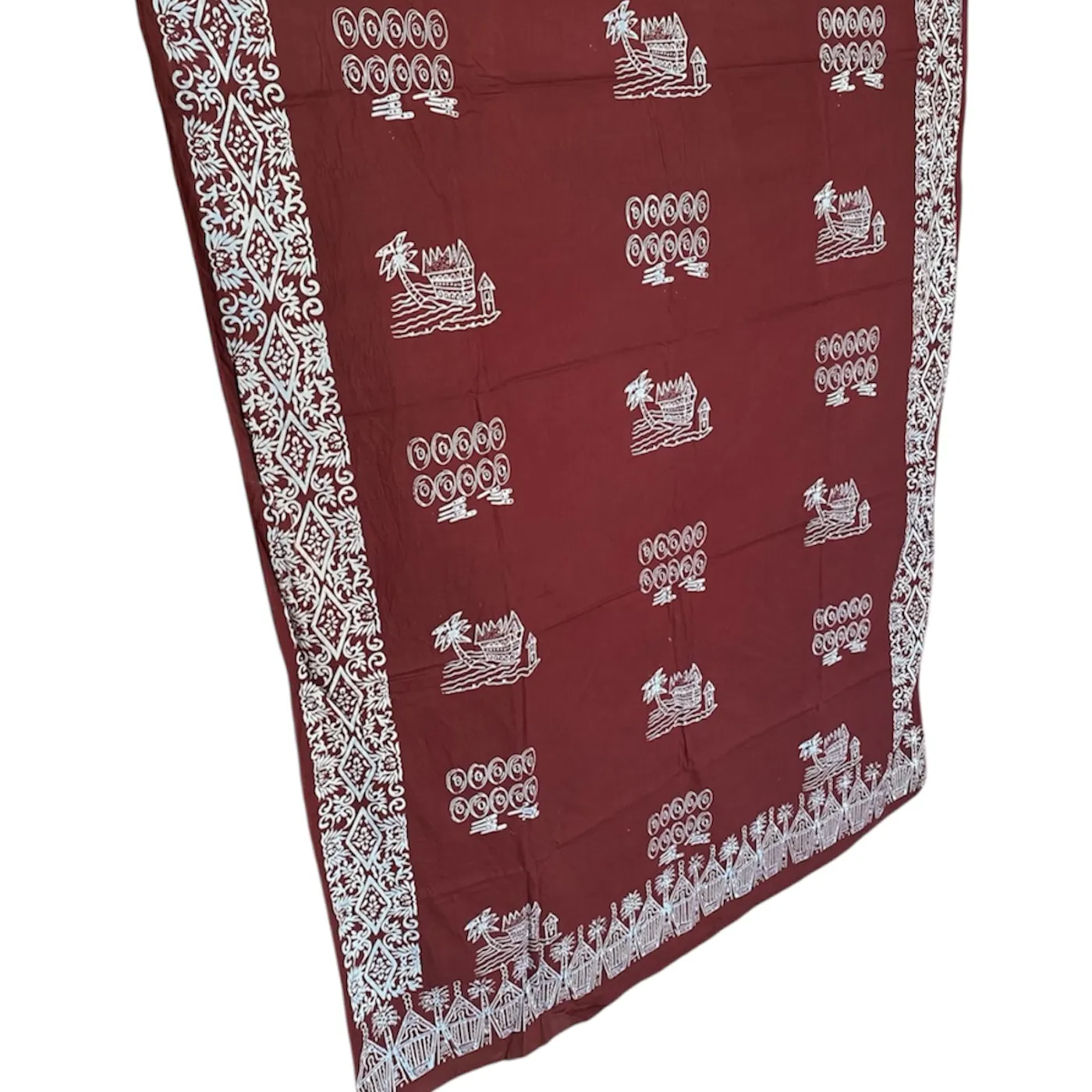 Kain batik katun cap talempong dan rumah gadang — tampilan 3