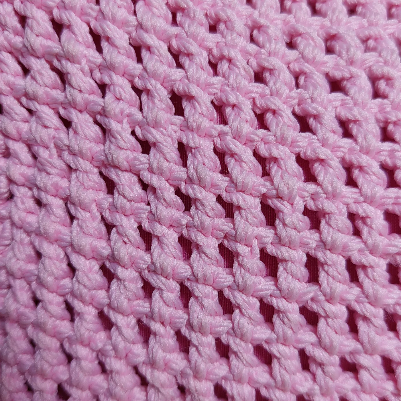 Tas Selempang Rajut Pink — tampilan 5