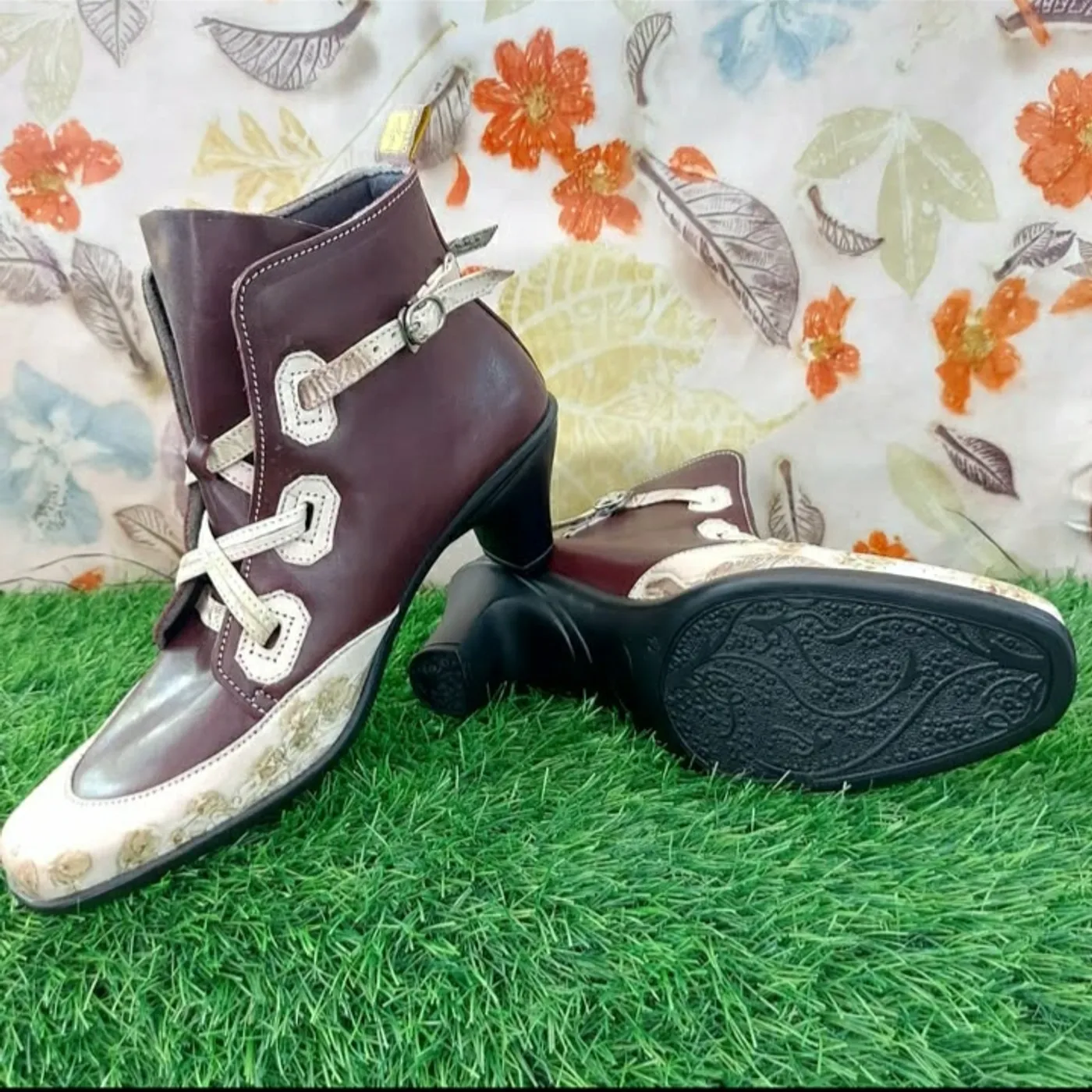 Sepatu Boot Ecoprint Kulit Size 40 — tampilan 3