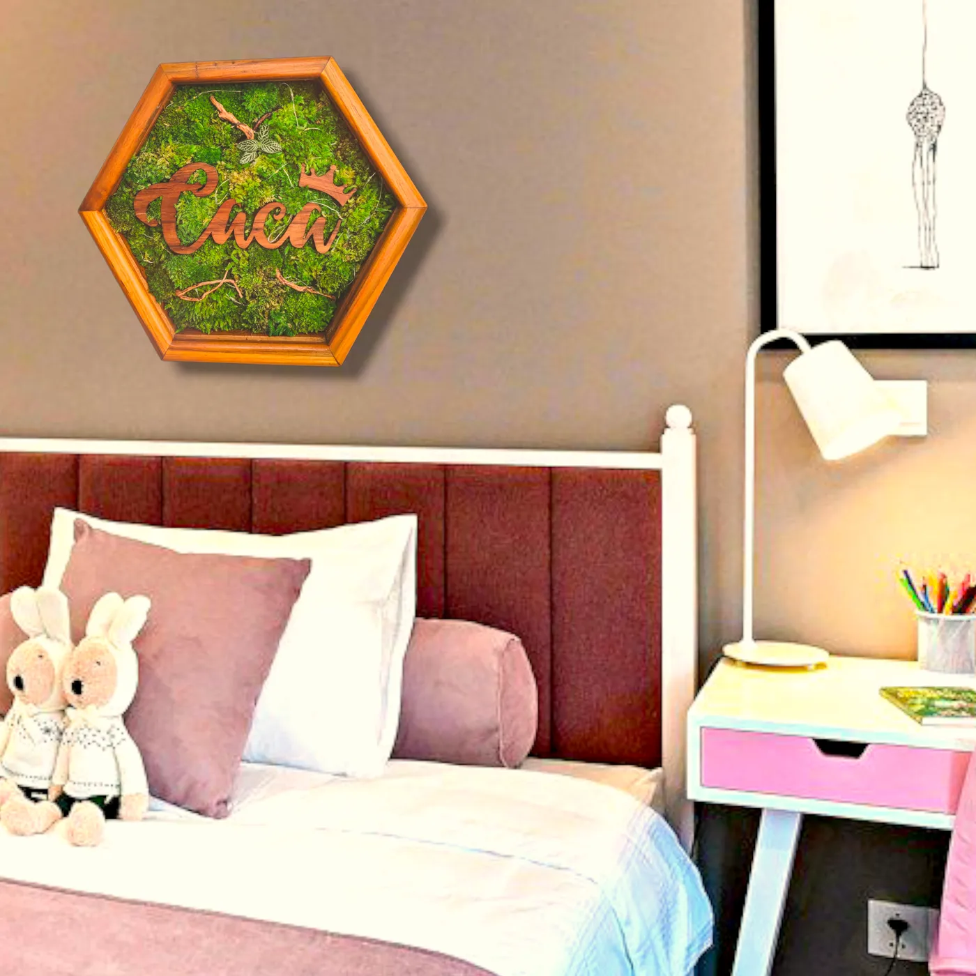 Custom Moss Art Wall Decor Personalized — tampilan 2