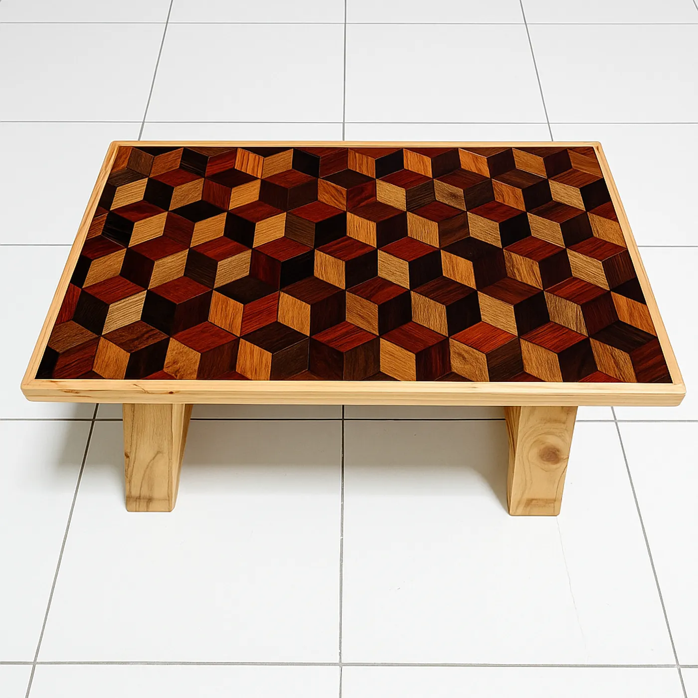 Handmade Cubic End Grain Coffee Table - Meja Tamu Dekor Aesthetic — tampilan 2