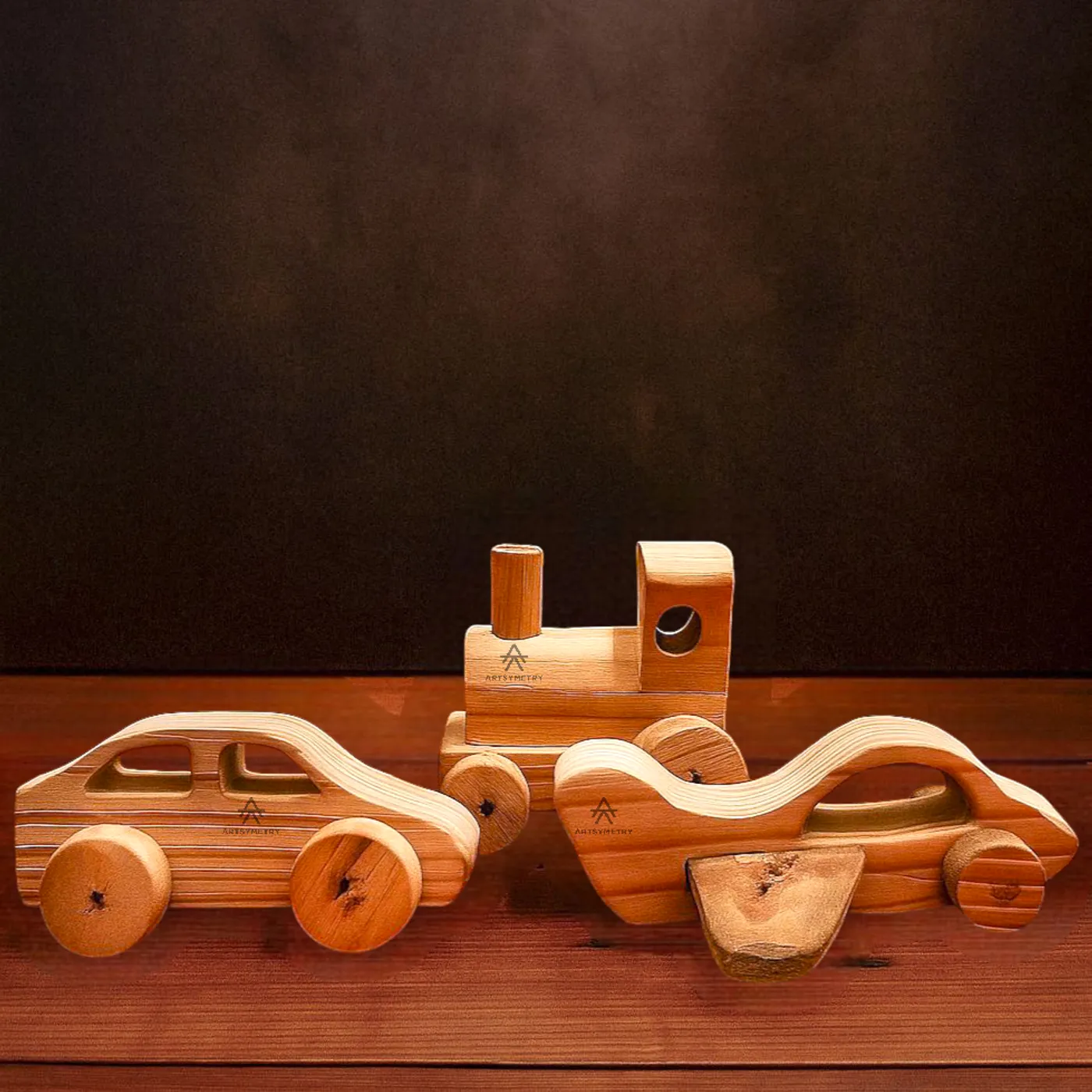 Wooden Kids Decor - Transportation Set - Dekor Mainan Kayu Aesthetic — tampilan 2