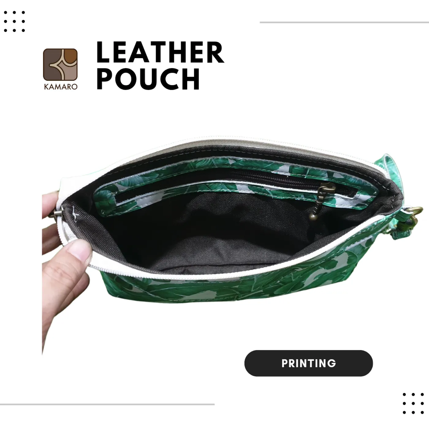 Leather Pouch KAMARO Printing — tampilan 3