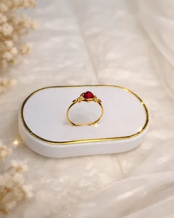 MHC Perhiasan Cincin Tembaga Gold Red series