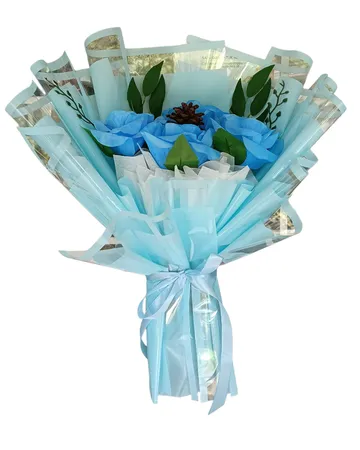 Bucket Mawar Biru Artificial