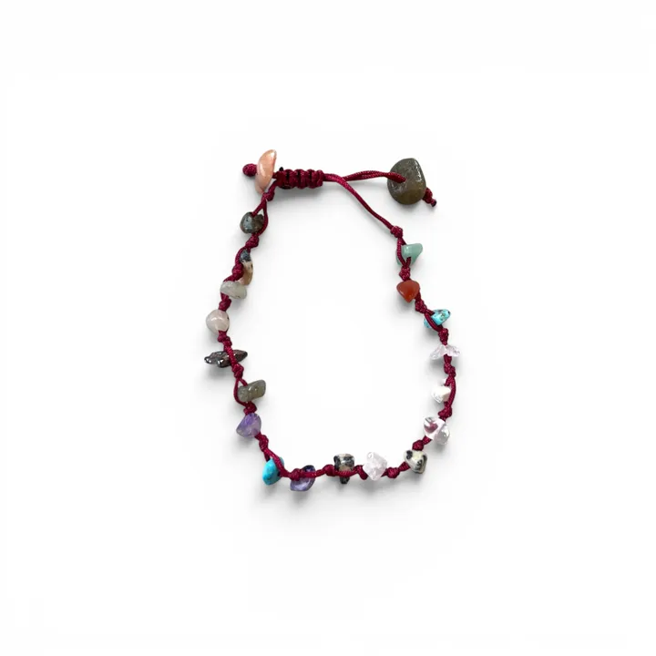 Gelang Batu Alam Chakra Harmony Merah Marun