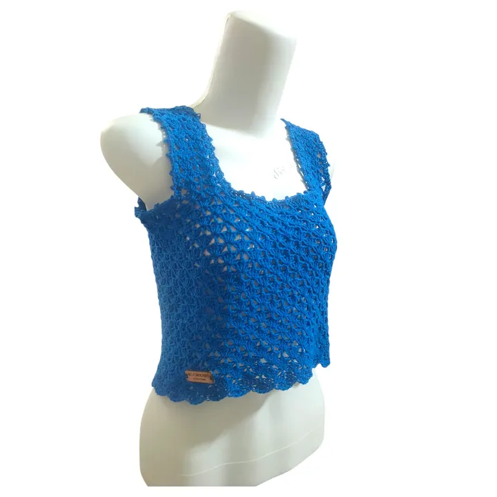 Crop Top Crochet - Royal Blue