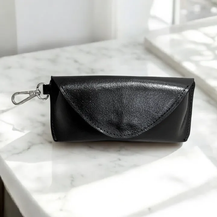 Tempat Kacamata dari Kulit Sapi Asli seri Black