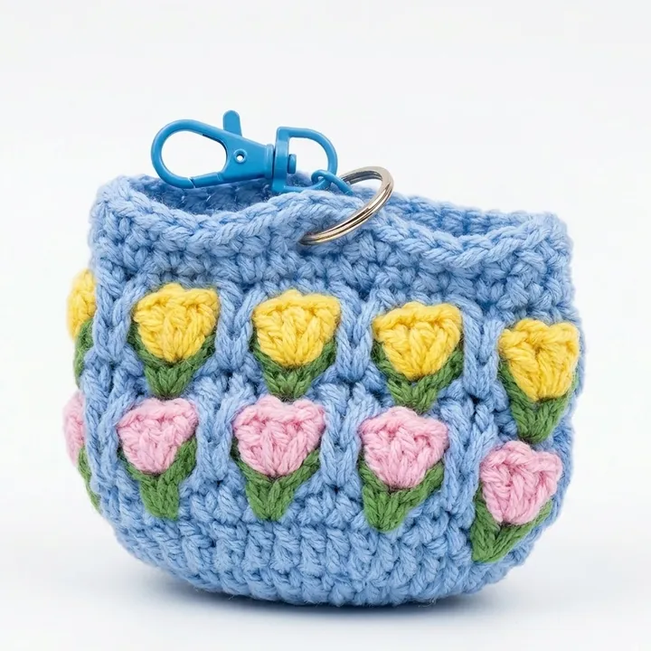 Ganci Rajut Bunga Tulip