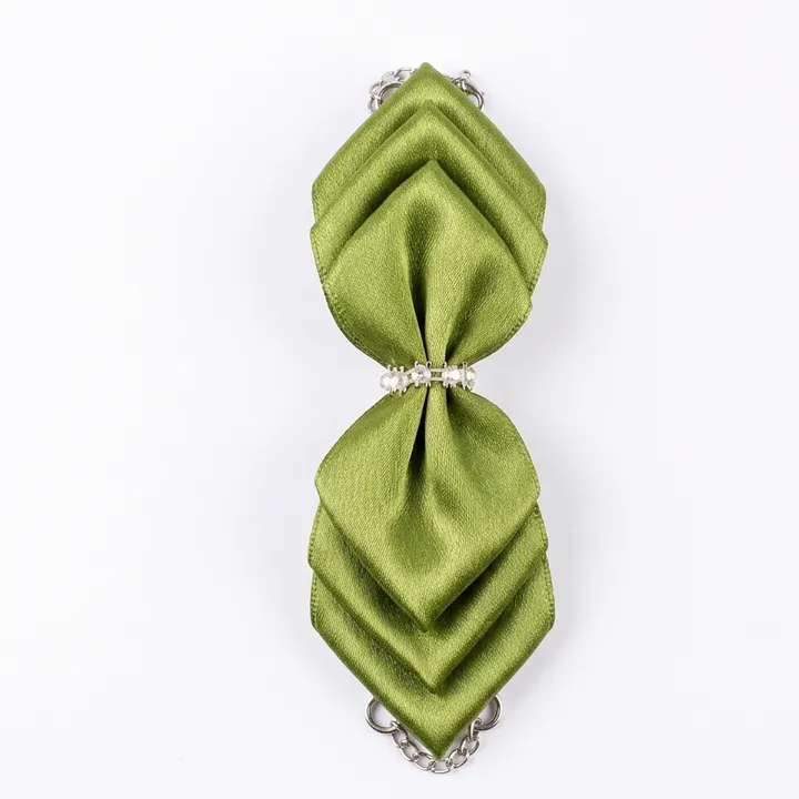 Jepit Rambut Pita Satin Olive