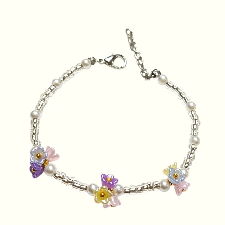 MHC Gelang Aesthetic Trio Flowers, gelang simpel cantik elegan