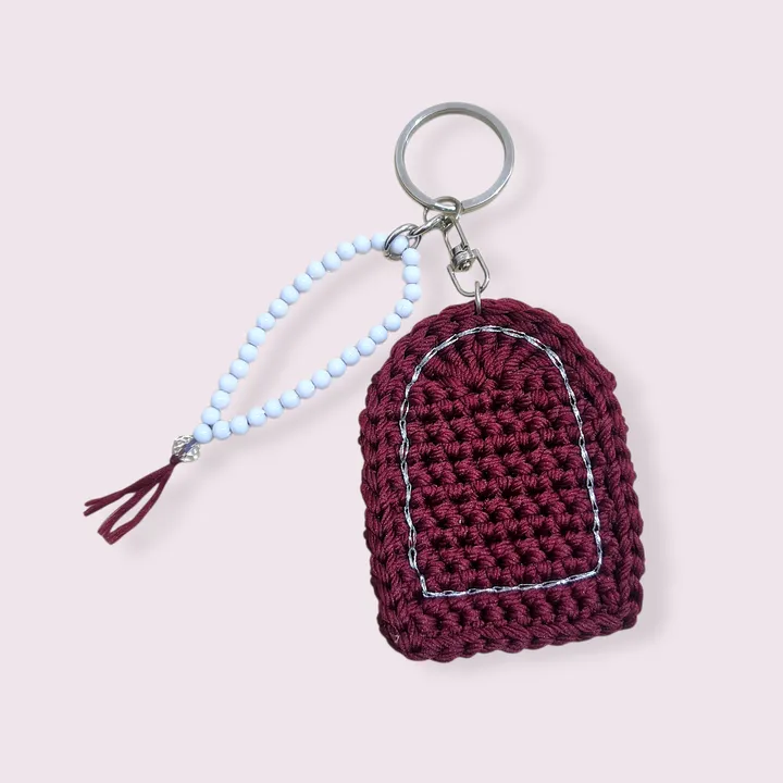 Miniature prayer mat & tasbih keychain crochet | Gantungan kunci sajadah&tasbih mini rajut