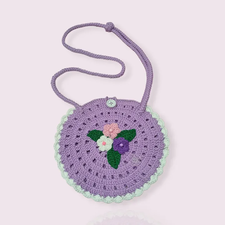 Mini Sling Crochet | Tas mini selempang rajut - Petal Round Bag