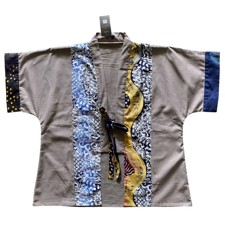 Blue-Gold Patchwork Kimono Outer
