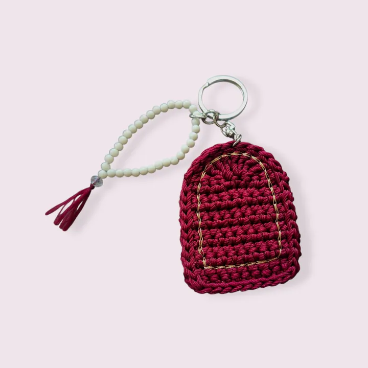 Miniature prayer mat & tasbih keychain crochet | Gantungan kunci sajadah&tasbih mini rajut
