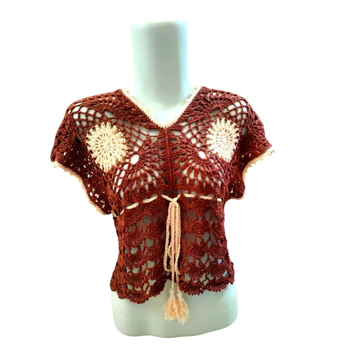 Crop Top Rajut - Walnut