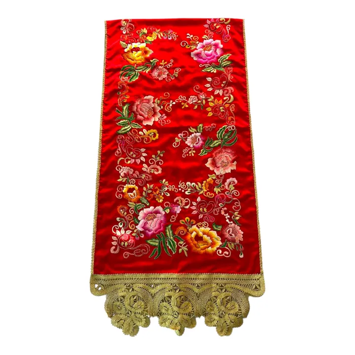 Selendang Sulaman Premium Cindai Sari Motif Bunga Elegan