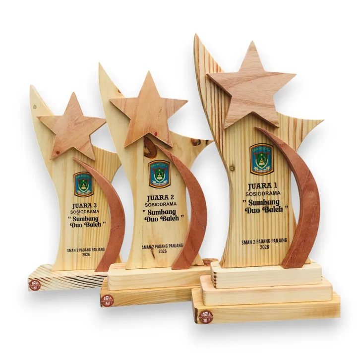 Piala Kayu Karakter Bintang - "Mahakarya Nusantara" Series