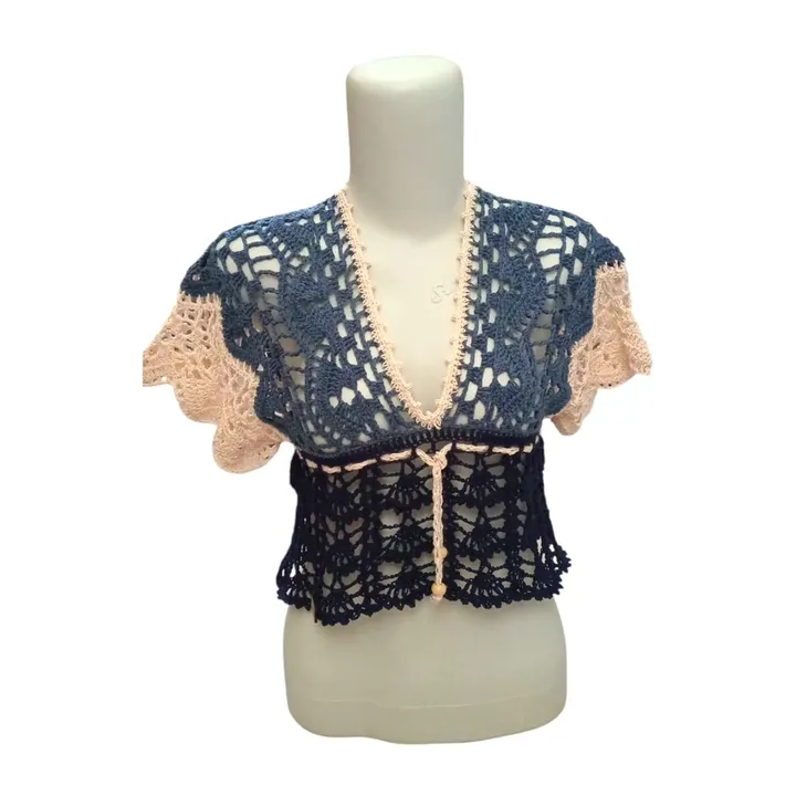 V-neck Crop Top Crochet