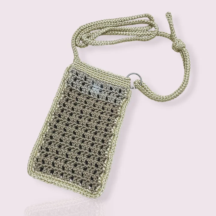 #onlyonce Pocket Phone Crochet | Tas Handphone Selempang Rajut - Ivory Noir