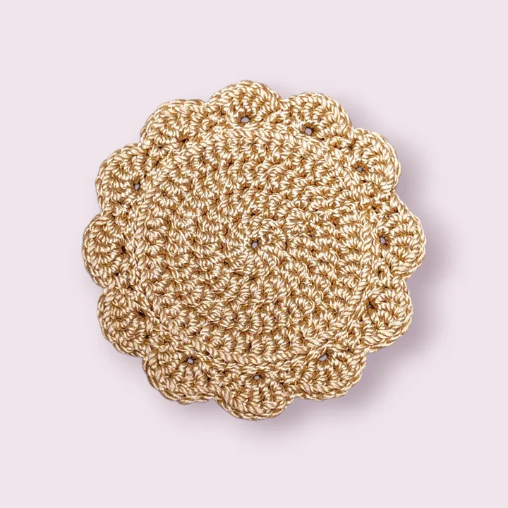 Coaster Crochet | Tatakan Gelas Rajut - Krem