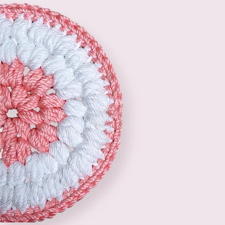 Coaster Crochet | Tatakan Gelas Rajut - Peachy Round