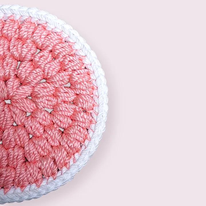 Coaster Crochet | Tatakan Gelas Rajut - Peachy Round