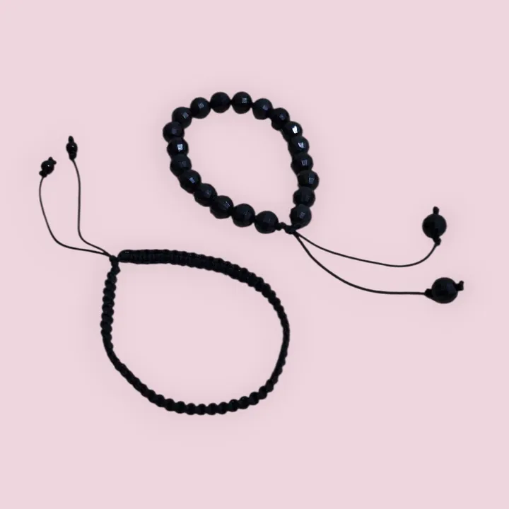 Midnight Duo Bracelet Set | Gelang tali manik adjustable