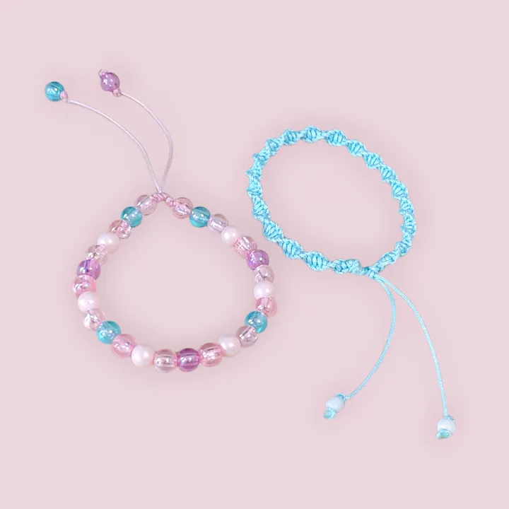 Lilac waves bracelet set (M) | Gelang tali manik adjustable