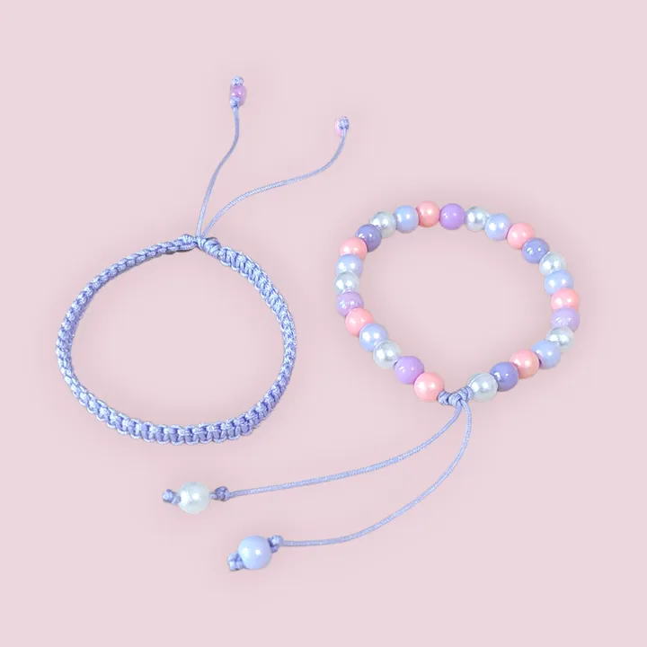 Lilac waves bracelet set (M) | Gelang tali manik adjustable