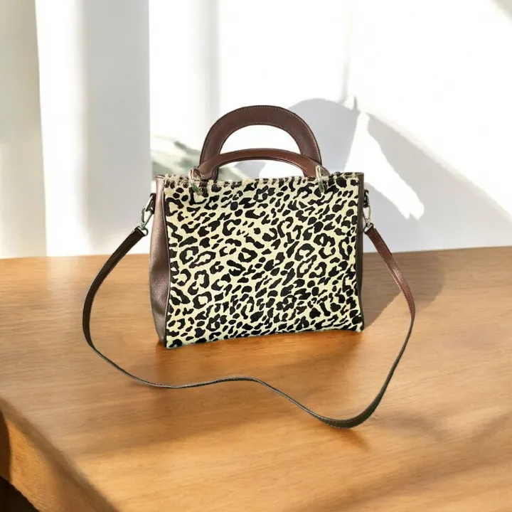Tas Kulit Sapi Asli Motif Leopard