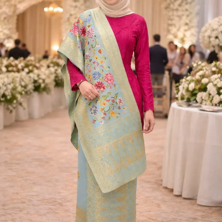 Songket Pandai Sikek Motif Tabur Sulam Kapalo Samek