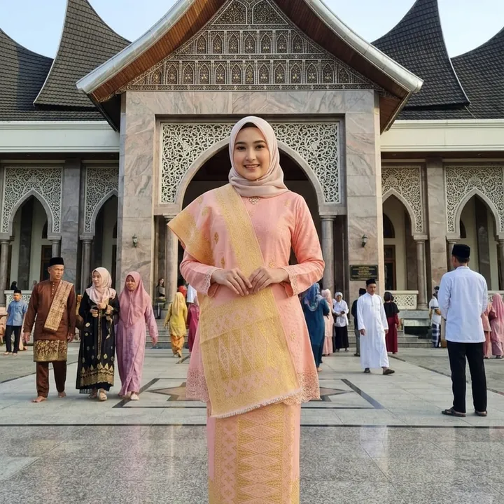 Songket Pandai Sikek Motif Tabur Selendang 30 cm Warna Limau Manis