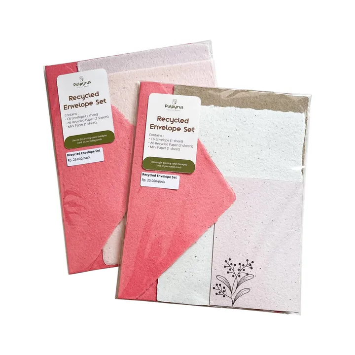 [PINK] Handmade Envelope Set by Pulpyrus