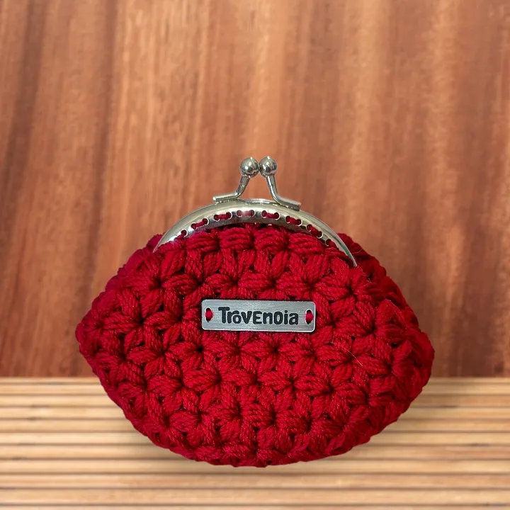 Dompet Koin Rajut (frame behel) | Crochet clasp purse (d8,5cm)