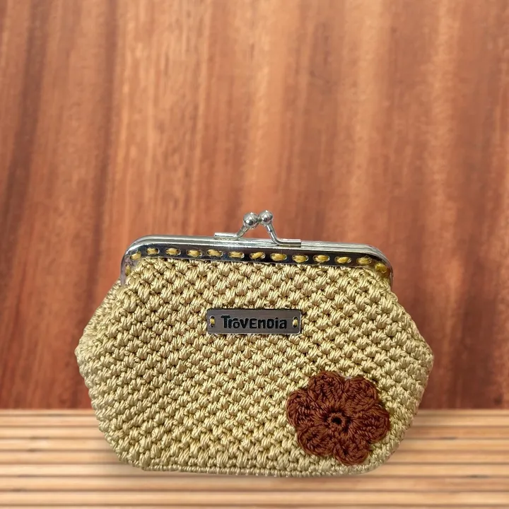 Dompet Koin Rajut (frame behel) | Crochet clasp purse (d10cm)