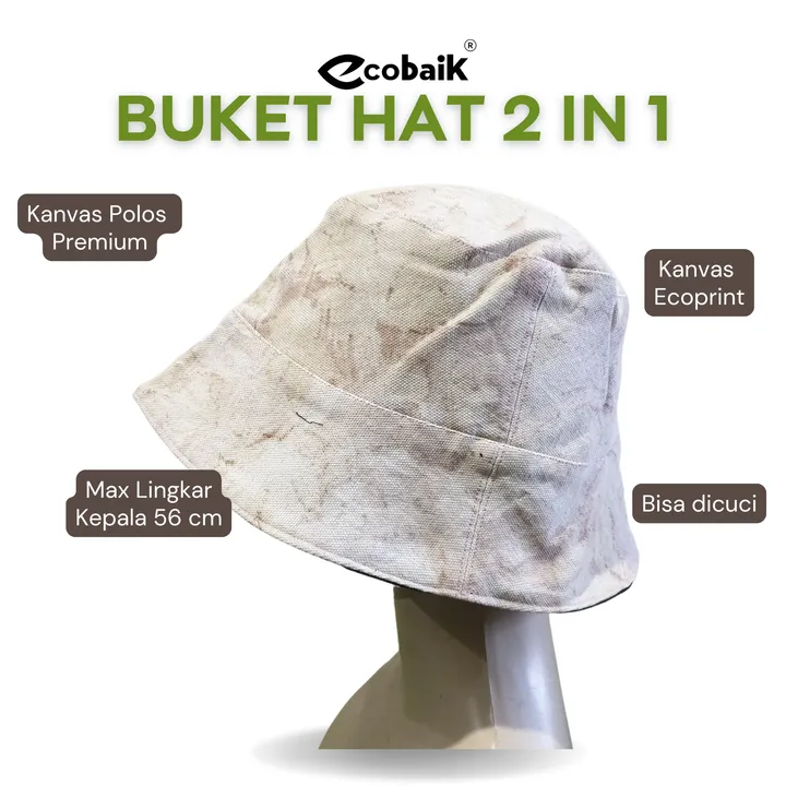Buket Hat Ecoprint 2 in 1 M7