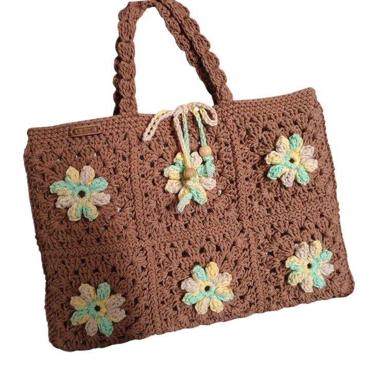 Cover Laptop - Granny Square Nutela Macrame Series