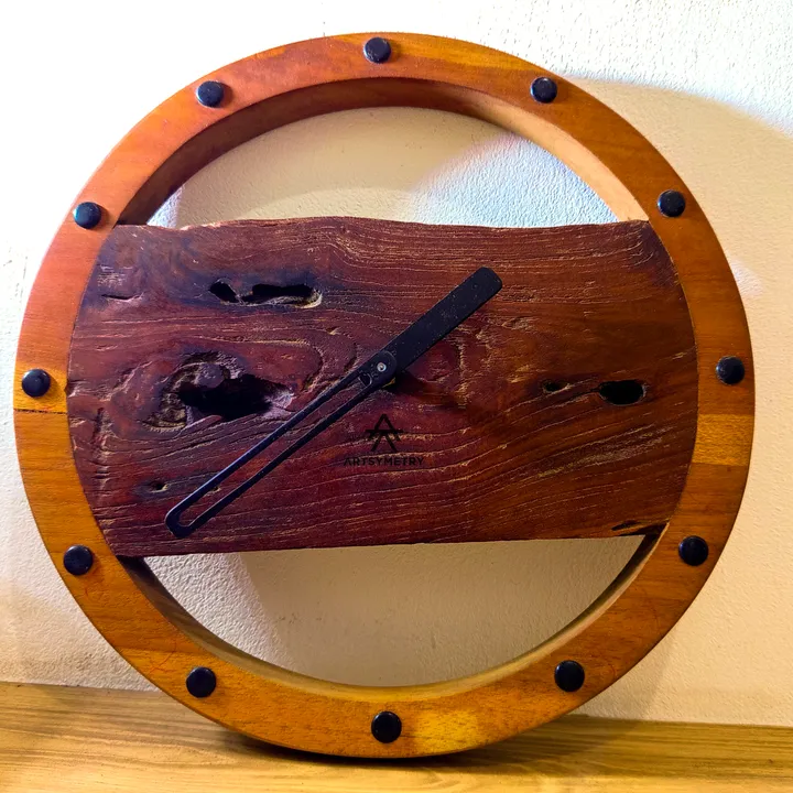 Wooden Wall Clock - Sejati Clock - Jam Kayu Rustic  Aesthetic