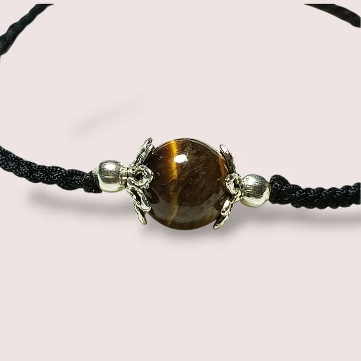 MHC Gelang Batu Tiger Eye Perlindungan & Gaya: Batu Tiger Eye Asli dengan Simpul Giok Kokoh
