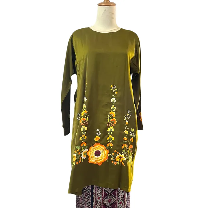 Baju Kurung Basiba Sulaman Suji Rose Besar