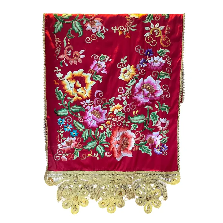 Selendang Sulaman Premium Bunga Cindai Sari