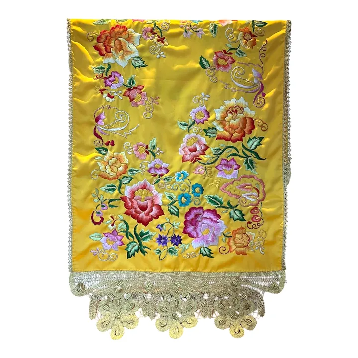 Selendang Sulaman Bunga Emas Puspa Kencana